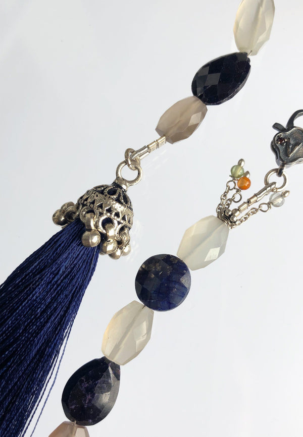 Navy Blue Tassel - Adelina1001, silver, tassel, natural stones, oriental tale, Eastern night, clasp, smart jewelry, moduar system, High product quality, серебро, пряжка, застежка, кисточка, восточные мотивы, восток, ультрамариновый цвет, синий цвет, украшения, умные украшения, стильный, ювелирные украшения, стиль Бохо, мода,, темно-синий камень, темно-синяя кисточка,