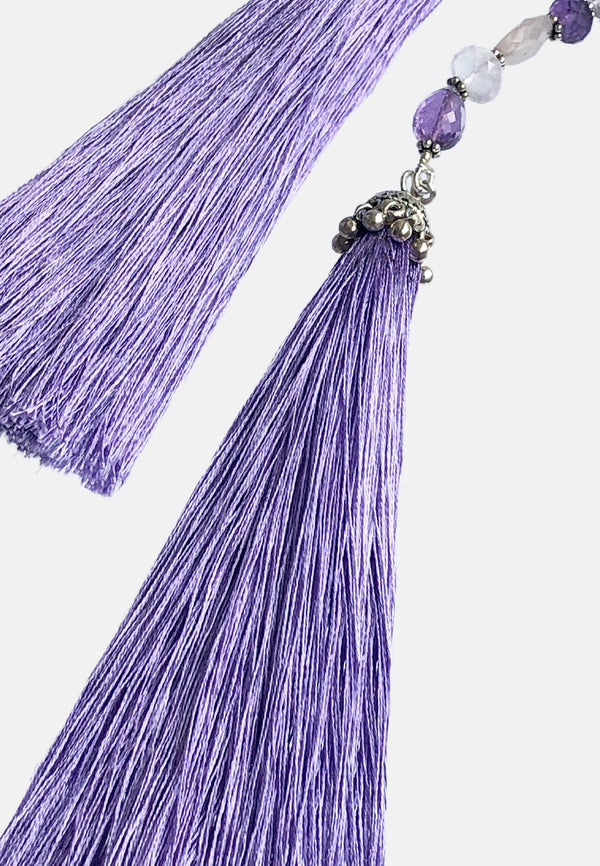 Lilac Tassel - Adelina1001, silver, tassel, natural stones, oriental tale, Eastern night, clasp, smart jewelry, moduar system, High product quality, серебро, пряжка, застежка, кисточка, восточные мотивы, восток, ультрамариновый цвет, синий цвет, украшения, умные украшения, стильный, ювелирные украшения, стиль Бохо, мода,. lilac color,